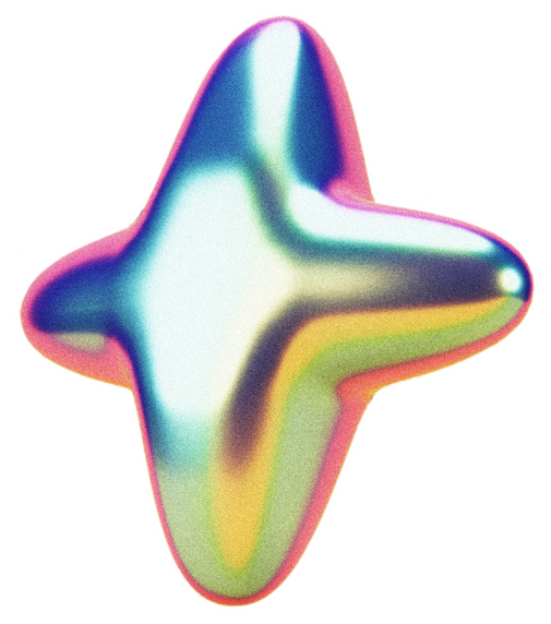 Holographic Chrome Decorative Star